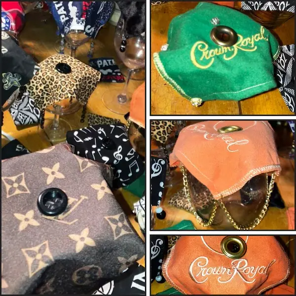 Collection of custom themed drink covers